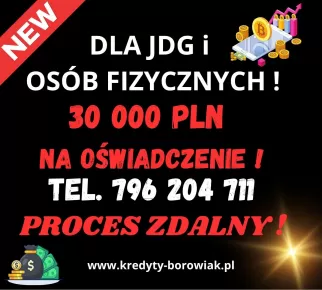 KREDYT DLA FIRM I OSÓB FIZYCZNYCH NA OŚWIADCZENIE DO 30 OOO PLN ‼︎