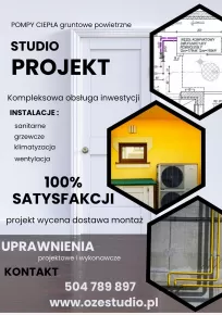 INSTALACJE SANITARNE GRZEWCZE KLIMATYZACJA PROJEKT WYKONANIE STUDIO PROJEKT
